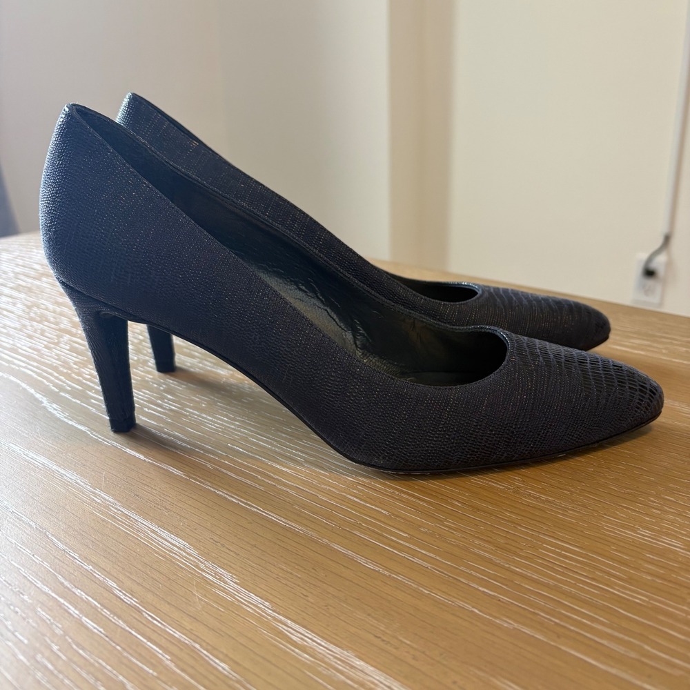Stuart Weitzman‎ Saffiano Leather Embossed Pumps Heels Womens Size 8 M